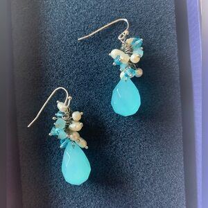 Blue stone earrings
